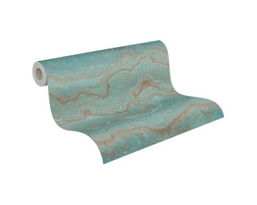 AS 396591 Tapeten A.S Creation Farbe Blau Türkis Gold   Stories of Life Satintapete