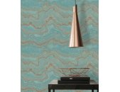AS 396591 Tapeten A.S Creation Farbe Blau Türkis Gold   Stories of Life Satintapete
