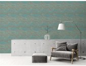 AS 396591 Tapeten A.S Creation Farbe Blau Türkis Gold   Stories of Life Satintapete