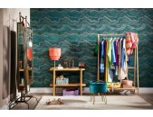 AS 396593 Tapeten A.S Creation Farbe Grün Petrol Gold   Stories of Life Satintapete