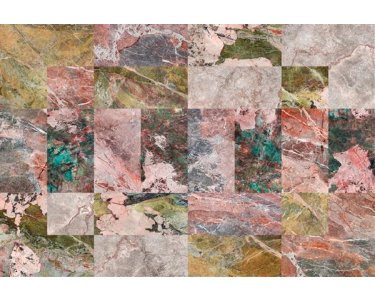 AS Digital Wandbilder Farbe Bunt Grün Beige Rot  Walls by patel 4 mixed marble