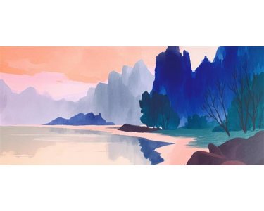 AS Digital Wandbilder Farbe Blau Orange Rosa   Walls by patel 4 aurora