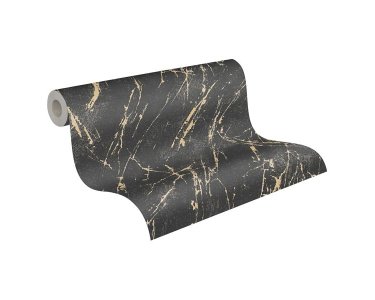 AS 393362 Tapeten A.S Creation Farbe Schwarz Gold Metallic  Elements II Profiltapete