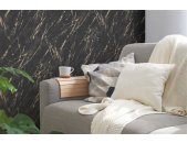 AS 393362 Tapeten A.S Creation Farbe Schwarz Gold Metallic  Elements II Profiltapete