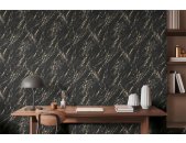 AS 393362 Tapeten A.S Creation Farbe Schwarz Gold Metallic  Elements II Profiltapete