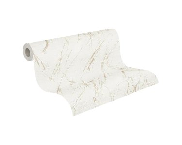 AS 393363 Tapeten A.S Creation Farbe Weiß Champagner Metallic  Elements II Profiltapete