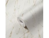 AS 393363 Tapeten A.S Creation Farbe Weiß Champagner Metallic  Elements II Profiltapete