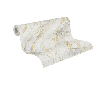 AS 388173 Tapeten A.S Creation Farbe Weiß Grau Gold Metallic Elements II Vinyltapete