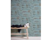 AS 374153 Tapeten A.S Creation Farbe Blau Braun orange  Elements II Vinyltapete