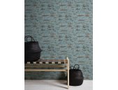 AS 374153 Tapeten A.S Creation Farbe Blau Braun orange  Elements II Vinyltapete