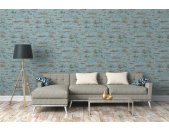 AS 374153 Tapeten A.S Creation Farbe Blau Braun orange  Elements II Vinyltapete