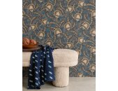 340215 Tapeten Eijffinger Farbe blau, schwarz, weiß SOLANGE Vliestapete