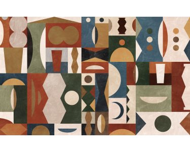 P258-VD4 Tapeten Komar Pure 2 Tribal Tiles Farbe Bunt Vlies Fototapete