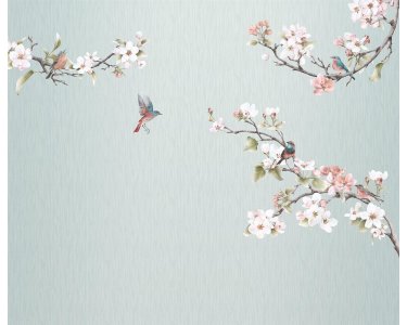 P264-VD3 Tapeten Komar Pure 2 Apple Blossom Farbe Blau Vlies Fototapete