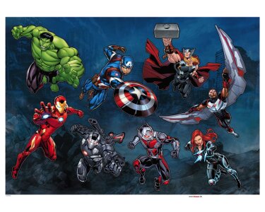 14119h Tapeten Komar Into Wonderland Avengers Crew  Farbe bunt Vlies Fototapete