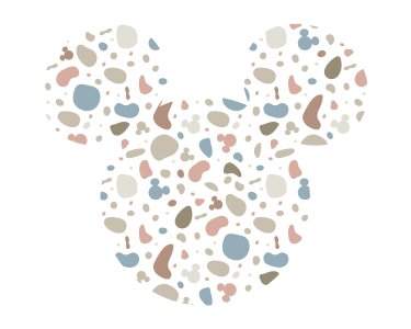 DD1-068 Tapeten Komar Into Wonderland Mickey Head Terrazzo Bambino Farbe Pastell Vlies Fototapete
