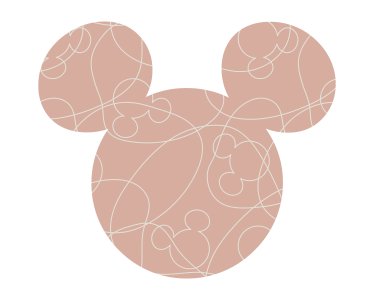 DD1-069 Tapeten Komar Into Wonderland Mickey Head Knotted Farbe Rosa Vlies Fototapete