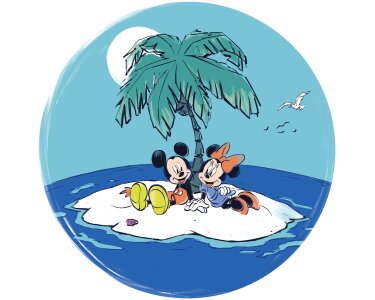 DD1-078 Tapeten Komar Into Wonderland Mickey and Minnie Remote Island  Farbe bunt Vlies Fototapete
