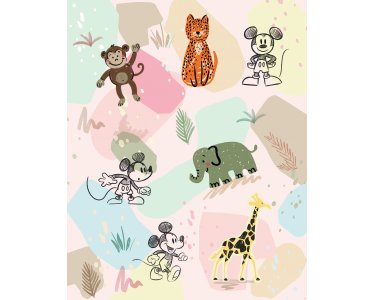 IADX4-098 Tapeten Komar Into Wonderland Mickey Safari  Farbe bunt Vlies Fototapete