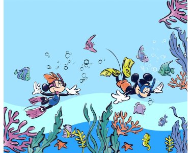 IADX6-105 Tapeten Komar Into Wonderland Mickey & Minnie Coral Reef Farbe bunt Vlies Fototapete