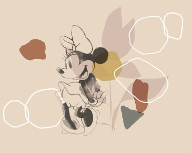 IADX7-047 Tapeten Komar Into Wonderland Minnie Soft Shapes Farbe bunt Vlies Fototapete