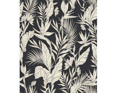 A71103 Tapeten GranDeco Omura Farbe Schwarz Vliestapete