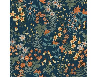 A70903 GranDeco Arcadia Farbe Blau Vliestapete