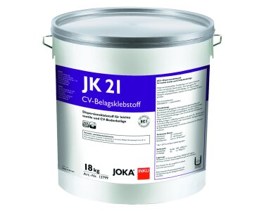 JOKA JK 21 CV-Belagsklebstoff 18 kg Gebinde Disperionsklebstoff für leichte Textile und CV Bodenbeläge