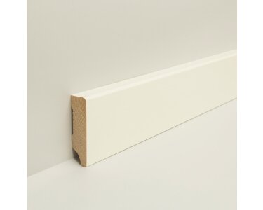 Joka Sockelleiste Kiefer weiß lackiert RAL 9016 inkl. rückseitige Versiegelung WL16 16x58 mm   2,40 m Lang WL16 16x58mm weiß  631/16