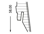 JOKA Sockelleiste 18x58 mm foliert (FO) Profil #6 60 mit Nut für Clip FO8860 Länge 2,40 m