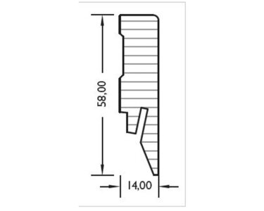 Sockelleiste 14x58 mm FO#458 TOUCH DEKOR Profil #458 mit HC-HotCoating-Oberfläche  L812 #458 TOUCH