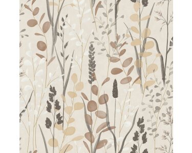 GrandecoLife Karuna Vinyltapete Taupe A76203 Galia – scheuerbeständig, 53 cm x 10,05 m