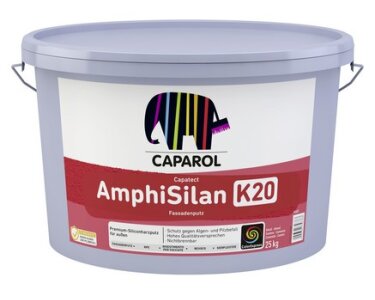 Caparol Capatect AmphiSilan Fassadenputz FREE K20 25 kg – Siliconharz-Kratzputz ohne bioziden Filmschutz