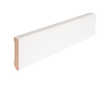 JOKA Sockelleiste Kiefer Weiß Lackiert RAL 9010 12x58x2400 mm Fase Profil 103-640