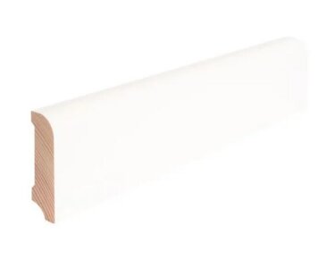 JOKA Sockelleiste Kiefer Weiß Lackiert RAL 9010 18x58x2400 mm Rund Profil 103-640