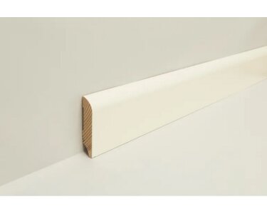 JOKA Sockelleiste Kiefer Weiß Lackiert RAL 9010 12x58x2400 mm Rund Profil 103-640
