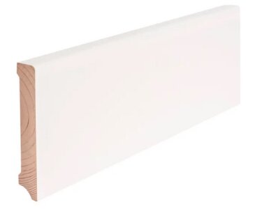 JOKA Sockelleiste Kiefer Weiß Lackiert RAL 9010 16x96x2400 mm Cube Profil 103-640