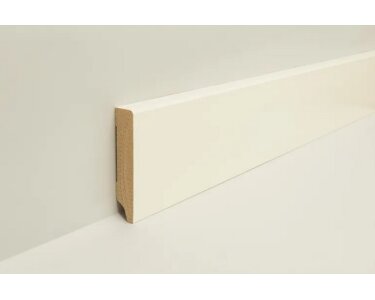 JOKA Sockelleiste Kiefer Weiß Lackiert RAL 9010 16x78x2400 mm Cube Profil 103-640